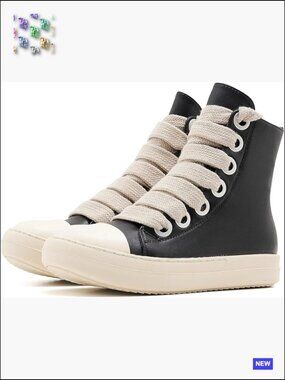 High Top Platform Sneakers Vegan Leather Canvas Retro Y2K Casual Shoes